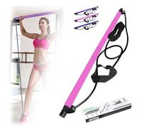 Pilates Bar,Pilates Sculpt Bar,Yoga Pull Rod,Pilates Bar Kit with Resistance Bands,Multifunctional Pilates Bar with Foot Lo-Op,Stretched Fusion Pilates Bar,Portable Pilates Bar for Women Fitness (A)