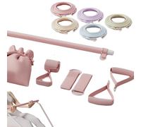 Pilates Bar|Pilates Set with 5 Adjustable Resistance Bands Elastic Essentials Kit for Home Fitness, Stretching, Strength Training