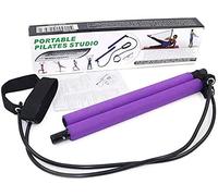 Pilates Bar Set, Portable Yoga Exercise Pilate Stick with Resistance Band Foot Loop, Fitness equipment for Stretch Sculpt Twisting Sit-Up for Man Women Home Gym Bodybuilding shaping Workout (PURLPE)