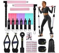 Pilates Bar Set with 6 Resistance Bands, Multifunctional Pilates Fitness Equipment for Women & Men, Exercise Bands Set for Home Gym Fitness Yoga Strength Training