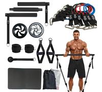 Pilates Bar with Resistance Bands, AB Roller, Pilates Essential Kit, Pilates Bands, 200lbs Resistance Band, Pilates Equipment, Home Gym Pilates Bar, Pilates Kit for Women & Men