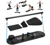 Pilates Board 15-in-1, Multifunctional Foldable Home Pilates Machine with Timer, Portable Pilates Reform Set for Women, Abs Workout and Home Fitness Exercise , Black
