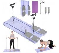 Pilates Board - 2025 Pilates Reformer Set for Full Body Workouts, Foldable Ab Core Trainer Board, Multi-Purpose Pilates Board for Home with Resistance Bands, Ideal for Women & Men (Purple, L)