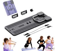 Pilates Board - Best Lhanel Pilates Reformer Set, Multi-Purpose Foldable Pilates Reformer Board for Home (Black )
