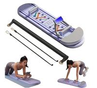 Pilates Board, Foldable Pilates Reformer Set with Automatic Rebound, Multifunctional Ab Exercise Machine for Home Workouts Office Gym purple