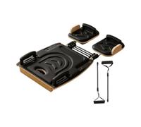 Pilates Board, Folding Pilates Reformer Accessory with Wooden Frame, Iron And Polyester Covering, Stable And Comfortable Surface, Black
