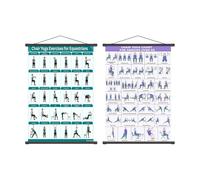 Pilates Board for Chair - Beginner Friendly Stretching Poster, Mobility Flexibility Guide, PVC Wall Hanging | People Over 60 Fitness Routine Workout