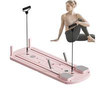 Pilates Board - Pilates Reformer Machine for the Home | Folding Pilates Reformer | Pilates Reformer with Counter | Abdominal Roller with 50 LB Rope Handle | Mu Roller