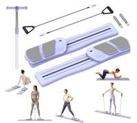 Pilates Board - Pilates Reformer Set, Multi-Detachable Ab Trainer Machine for Home, 6 in 1 Pilates Slider Board, 330 lbs Capacity, Foldable Pilates Equipment for Women Core Workouts (Purple)