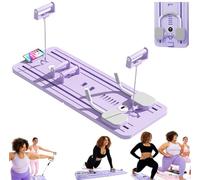 Pilates Board Pilates Reformer Set,Pilates Reformer Board, Automatic ReboundRoller Board Abdominal Board Exercise Machine (Purple )