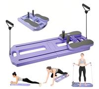 Pilates Board, Pilates Reformer Set, Portable Ab Core Trainer, Multifunctional Abdominal Board, Portable Pilates Reformer, Foldable Pilate Reformer Board for Home, Purple