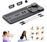 Pilates Board,Pilates Reformer Set,Purpose Foldable Pilates Reformer Board for Home Workout,5in1 Pilates Sliding Board (Black )