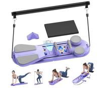 Pilates Board, Pilates Reformer Sets, Foldable Home and Studio Pilates Equipment for Full Body Workout, Pilates Exercise Machine, Portable Gym Equipment for Core Strength and Pilates Training, Purple