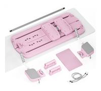 Pilates Board Reformer with Ski Trainer and Pilates Bar, 5 in 1 Multifunctional Pilates Board for Home, Efficient Pilates Reformer Set with Kneeling Pad for Women, Full Body Exercise, Pink