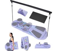 Pilates Board Set at Home with Automatic Rebound and Timer Counter- Full Body Sculpting Fit Kit - Durable Pilates Board for Unisex-Adult, Home and Gym Us,With Ab Roller, Horizontal Bar, Knee Pads