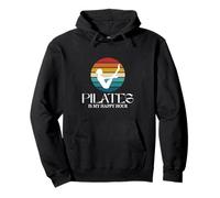 Pilates Boat Pose Funny Pilates Is My Happy Hour Vintage Pullover Hoodie