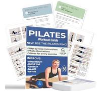 Pilates Cards- Pilates Ring exercises - Mat Pilates Flashcards for Home Workout- Includes Pilates exercises with Equipment- Detailed photos and video Instructions - Produced by Stott Pilates Certified