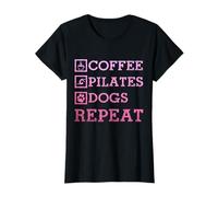 Pilates Coffee Dogs Funny Yoga Pilates Instructor Sports T-Shirt