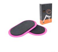 Pilates Core Gliding Mats 2PC for Effective Full Body Workouts, Designed for Smooth Movement on Hard and Carpeted Floors (Pink)
