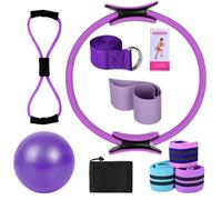 Pilates Equipment Set, Pilates Kit | Toning Pilates Ring | Multifunctional Stretch Belt, Yoga Bands, Home Equipment for Gym Training Men, Women, Adults