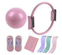 Pilates Essential Kit, Pilates Sets for Women, Portable Fitness All-in-One Equipment, for Home Workout, Gym Training, Sculpt and Strengthen (Pink)
