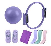 Pilates Essential Kit, Pilates Sets for Women, Portable Fitness All-in-One Equipment, for Home Workout, Gym Training, Sculpt and Strengthen (Purple)