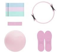 Pilates Essential Kit - Portable Fitness Equipment - with Toning Pilates Ring & Long Resistance Bands & Pilates Loop Bands & Soft Pilates Ball & Pilates Grip Socks