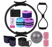 Pilates Essentials Kit for Women, 12Pcs Pilates Essentials Kit for Womenfor Home Use and Gym Workout, Suitable for Advanced and Beginners Users (Black)