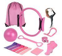 Pilates Essentials Kit for Women, 13-Piece Home Pilates Equipment Set, Better Me Pilates Kit, for Women Pilate Ring and Ball Set Gift, for Women's Home Workouts & Beginners (Pink)