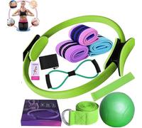 Pilates Essentials Kit for Women,Better Me Pilates Kit,Pilates Rings Booty Bands Yoga Ball,Yoga Sets for Women - Complete Set of 11 Accessories,Pilates Equipment for Home Workouts (Green)