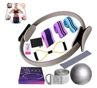 Pilates Essentials Kit for Women,Better Me Pilates Kit,Pilates Rings Booty Bands Yoga Ball,Yoga Sets for Women - Complete Set of 11 Accessories,Pilates Equipment for Home Workouts (Grey)