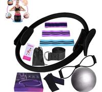 Pilates Essentials Kit for Women,Better Me Pilates Kit,Pilates Rings Booty Bands Yoga Ball,Yoga Sets for Women - Complete Set of 11 Accessories,Pilates Equipment for Home Workouts (Black)