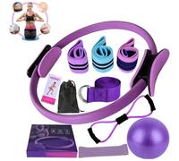 Pilates Essentials Kit for Women,Better Me Pilates Kit,Pilates Rings Booty Bands Yoga Ball,Yoga Sets for Women - Complete Set of 11 Accessories,Pilates Equipment for Home Workouts (Purple)