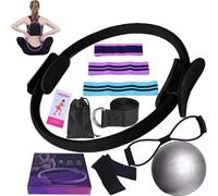 Pilates Essentials Kit for Women, Yoga Sets for Women, Complete Set of 11 Accessories, Complete Home Pilates Equipment Set for Fitness Exercises Black,