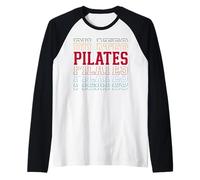 Pilates Funny Layered Text Instructor Coach Raglan Baseball Tee