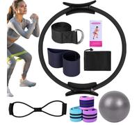 Pilates Home Kit, Yoga Sets for Women, Pilates Ring Kit, Yoga Bands, Home Equipment, Stretchy Strap, Multifunctional Workout Accessories for Women Adults