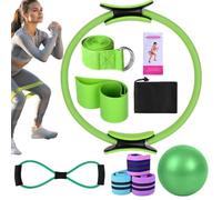 Pilates Home Kit, Yoga Sets for Women - Pilates Ring Kit, Yoga Bands, Home Equipment, Stretchy Strap, Multifunctional Training Accessories for Women Adults