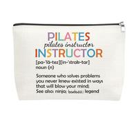 Pilates Instructor Gift Pilates Lover Gift Makeup Bag Yoga Lover Gifts Cosmetic Bag Birthday Mother's Day Graduation Gifts for Sister Friends Accessories Organizer Pouch for Yoga Instructor