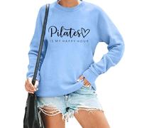 Pilates Is My Happy Hour Sweatshirt, Pilates Is My Happy Hour Shirt, Funny Pilates Lover Pilates Sweatshirt For Women Sky Blue