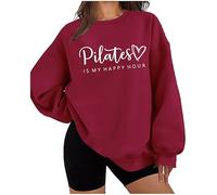 Pilates is My Happy Hour Sweatshirt, Pilates Sweatshirt for Women Claret