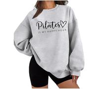 Pilates is My Happy Hour Sweatshirt, Pilates Sweatshirt for Women Grey