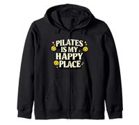 Pilates Is My Happy Place, Funny Gift For Wellness Lovers Zip Hoodie