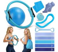 Pilates Kit 13Pcs Pilates Sets for Women Home Pilates Workout Set Pilates Beginners Set Home Pilates Essential Kit Pilates Starter Set Home Pilates Kit Pilates Equipment Pilates Accessories (Blue)
