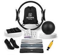Pilates Kit for Home Workouts | 14" Pilates Ring Set (Magic Circle) | Resistance Bands | Pilates Ball | Grip Socks | Yoga Strap | Pump | Carry Bag | Pilates Equipment for Women & Men (Black)