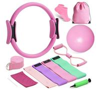 Pilates Kit for Home Workouts, Pilates Essentials Kit for Women, Better Me Pilates Kit,Pilates Equipment with 14.5"Pilates Ring Set,9" Yoga Ball,Cooling Towel,6 Pilates Resistance Bands for Stretching