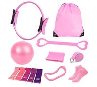 Pilates Kit for Women, Pilates Equipment with 13'' Magic Circle, Pilates Ring and Ball Set with 5 Strength Bands, Hip Thrust Belt, Compact Workout Set at Home