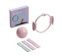 Pilates Kits-Pilates Equipment Kits With （Yoga Ball, Pilates Ring with Counting Display，Resistances Bands） Homes Pilates Kits For Women Kegel Exercise, Arms & Legs Firming (Pink-Pilates Kits)