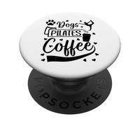 Pilates Lover - Dogs Pilates Coffee PopSockets Adhesive PopGrip