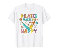 Pilates Makes Me Happy, Floral Summer Spring T-Shirt