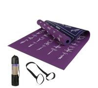 Pilates Mat | With Postures Stretches Double Sided, Non-Slip Yoga Mat for Exercise | for Home Travel Gym Pilates Fitness Sport Balance Fitness Training Physical